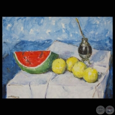 BODEGÓN, Óleo de Federico Ordiñana (GALERÍA DE ARTE MATICES)